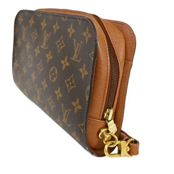 LOUIS VUITTON Orsay Clutch Hand Bag Monogram Leather Brown France - Picture 10 of 15